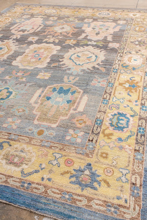 Antique Oushak Rug with Vibrant Palette