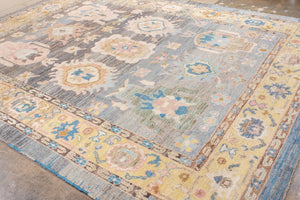 Antique Oushak Rug with Vibrant Palette