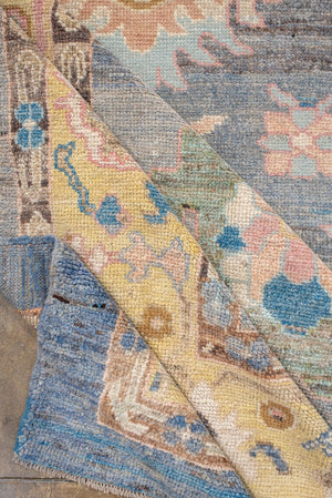 Antique Oushak Rug with Vibrant Palette