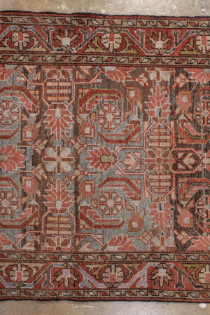 Antique Malayer Runner with Allover Floral Lattice Design