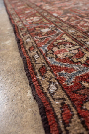 Antique Malayer Runner with Allover Floral Lattice Design