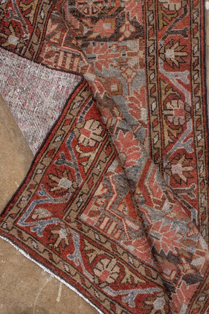 Antique Malayer Runner with Allover Floral Lattice Design