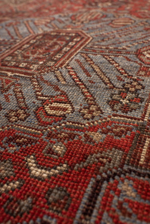 Antique Shiraz Rug with a Bold Medallion