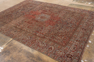Antique Shiraz Rug with a Bold Medallion