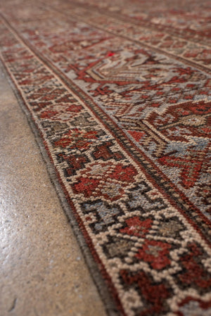 Antique Shiraz Rug with a Bold Medallion