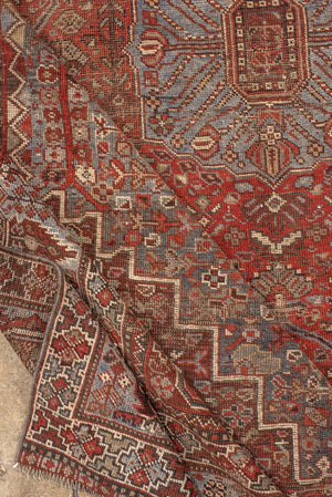 Antique Shiraz Rug with a Bold Medallion