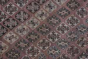 Antique Persian Shiraz with Diamond Medallion and Tribal Motifs