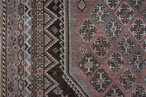 Antique Persian Shiraz with Diamond Medallion and Tribal Motifs