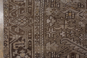 Antique Heriz in Neutral Tones with Geometric Medallion