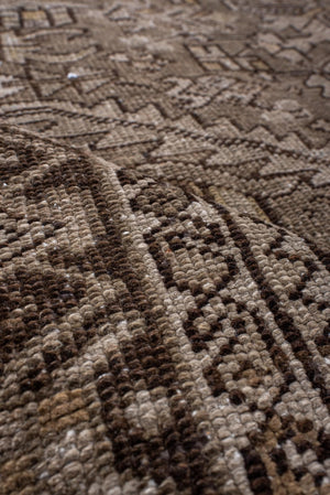 Antique Heriz in Neutral Tones with Geometric Medallion