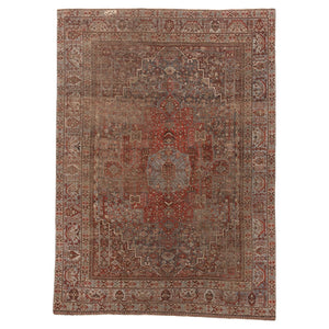 Antique Shiraz Rug with a Bold Medallion